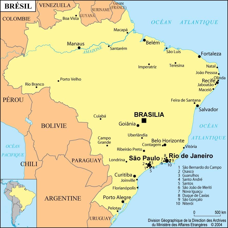 kaart brasiilia näitavad Rio de Janeiro