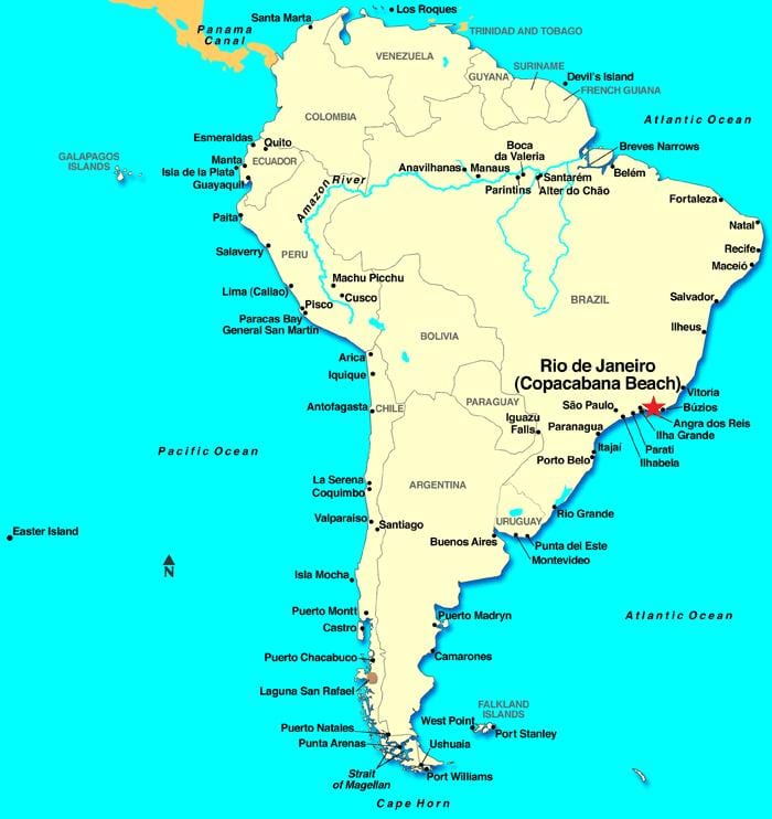 Rio de Janeiro map lõuna-ameerika