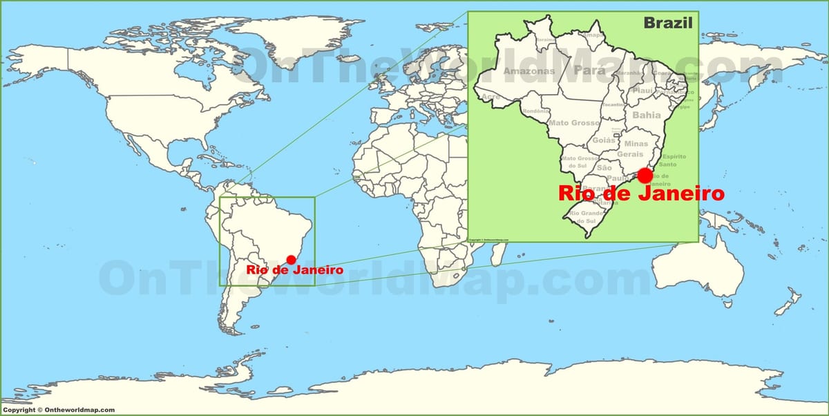 kui on Rio de Janeiro asub maailma kaardil