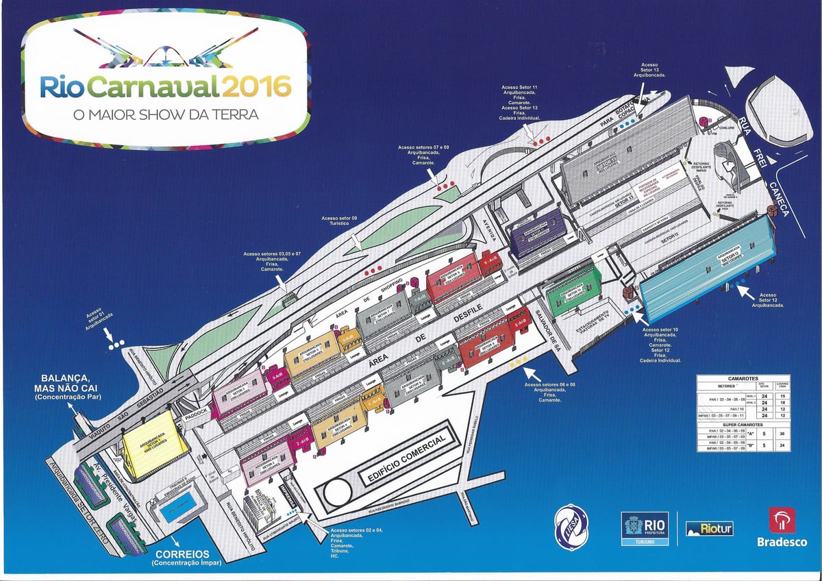 kaart Rio carnaval