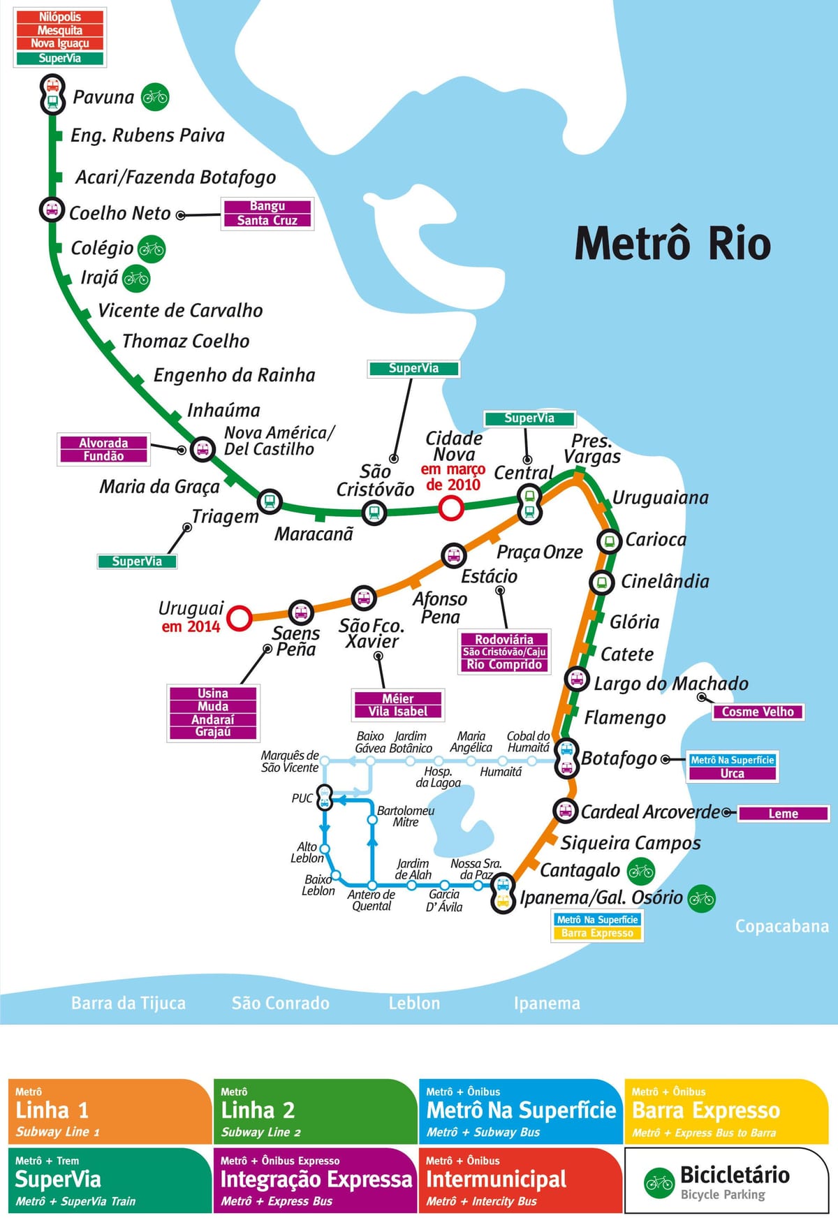 kaart metro Rio de Janeiro