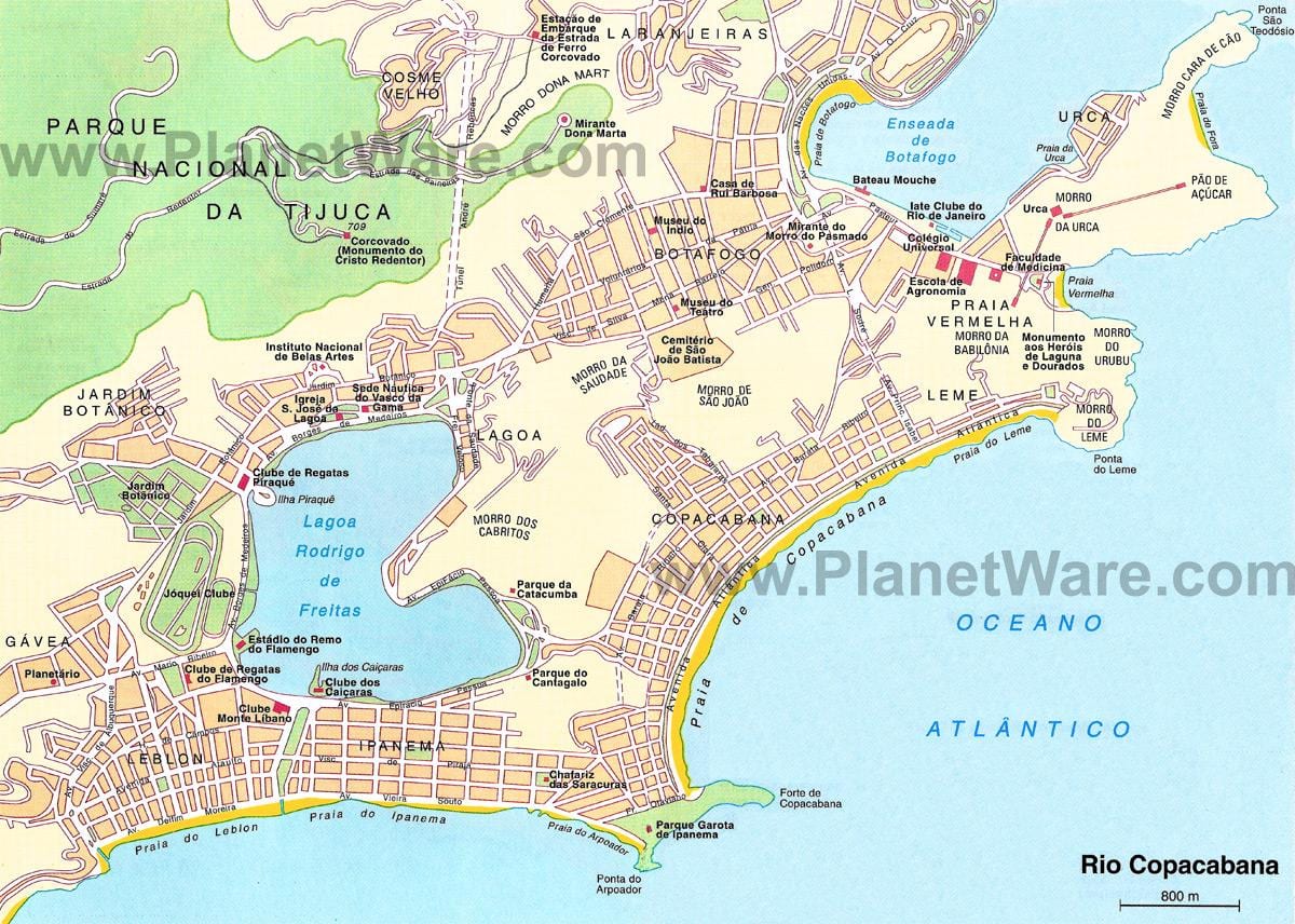 kaart rannad Rio de Janeiro