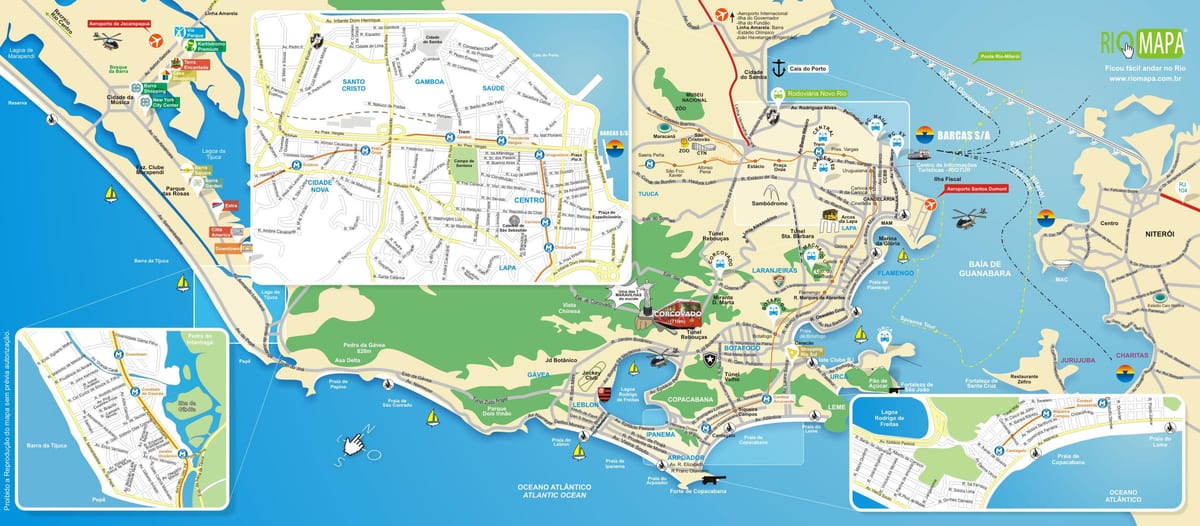 kaart Rio de Janeiro vaatamisväärsused